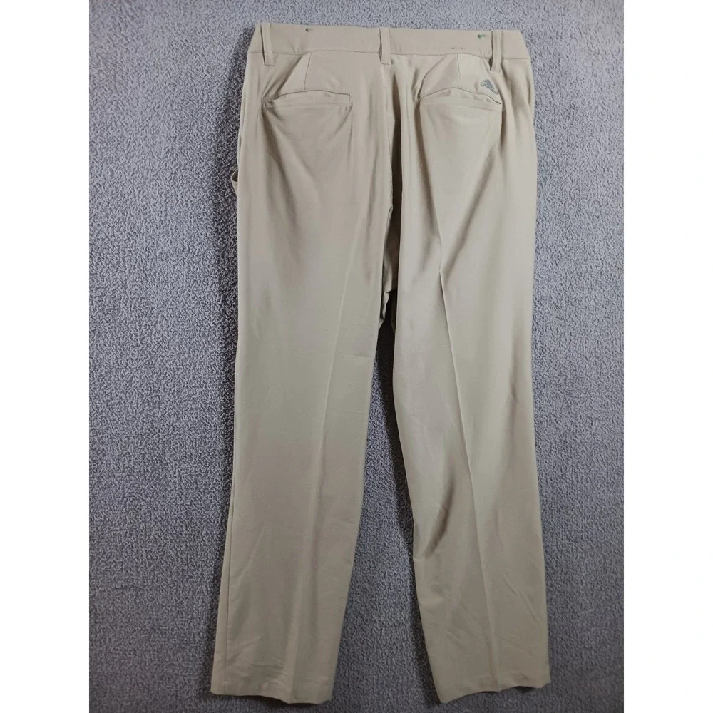 Adidas Golf Pants Mens 34x30 Beige Khaki Stretch Performance Flat Front
